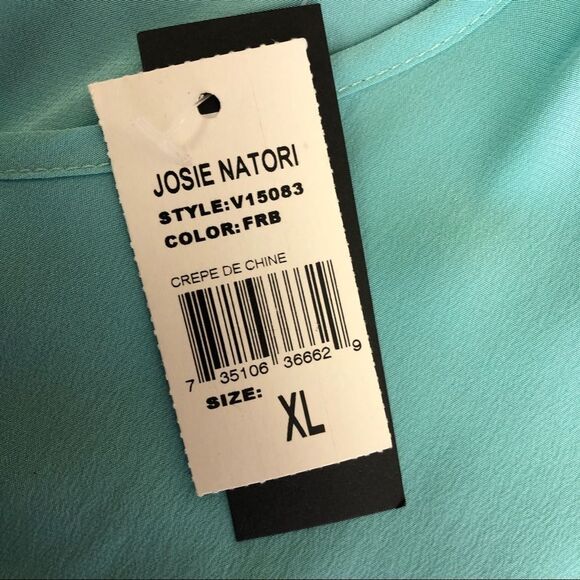 NWT Natori Size XL Teal Wrap Front Silk Tunic Top - Picture 11 of 12